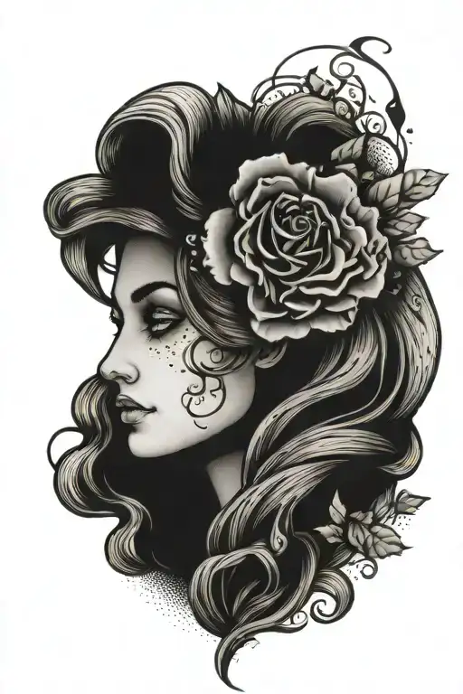 rapunzel themed with the flower from the movie tattoo design idea