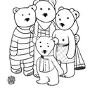 three bears of different sizes for siblings tattoo design idea