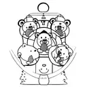 three bears of different sizes for siblings tattoo design idea