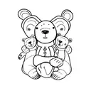 three bears of different sizes for siblings tattoo design idea