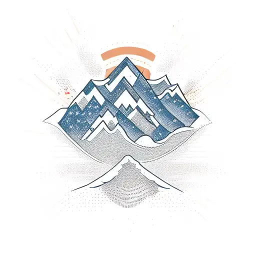 A stock market graph forming the shape of a mountain peak tattoo design idea