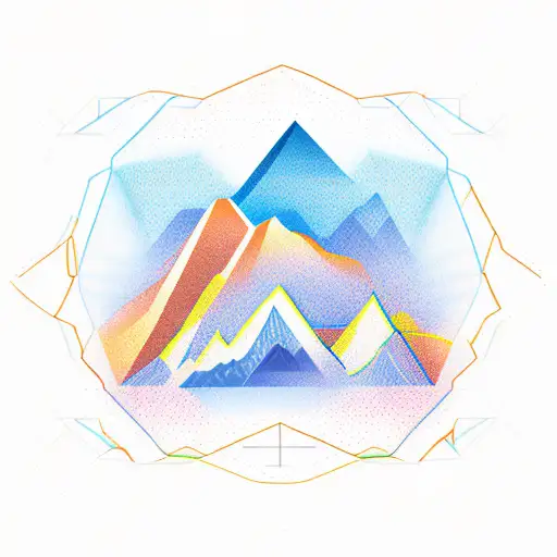 A stock market graph forming the shape of a mountain peak tattoo design idea