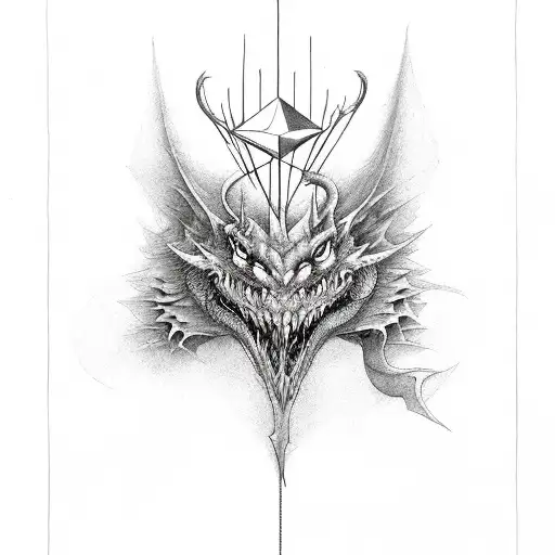  an open book of magic with magic fog, double bass and dragons. tattoo design idea