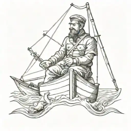 seaman sailing tattoo design idea