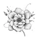 flowers that represent the following birth months...January,  February, April, May and December  tattoo design idea