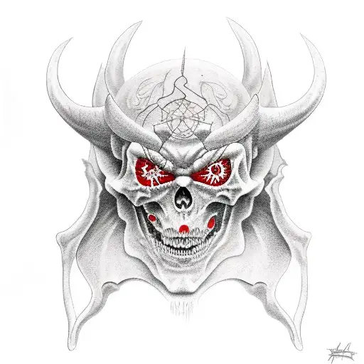 demon, death, depression, sleeve tattoo design idea