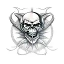 demon, skull, death, depression tattoo design idea