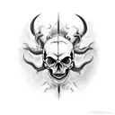 demon, skull, death, depression tattoo design idea