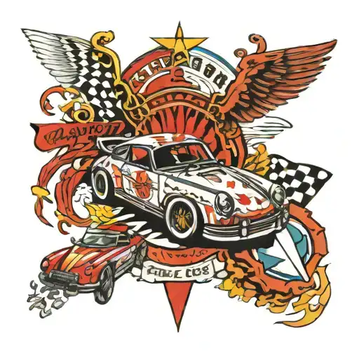 race cars porsche bmw tattoo design idea