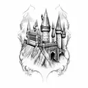 Hogwarts castle inside the mirror or erised tattoo design idea