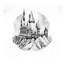 Hogwarts castle inside the mirror or erised tattoo design idea