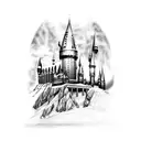 Hogwarts castle inside the mirror or erised tattoo design idea