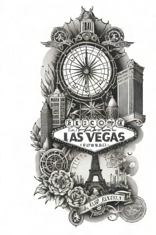 Las Vegas, New York City, Nashville and Hilton Head tattoo design idea