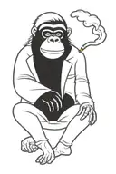 Gorilla smoking weed tattoo design idea