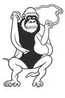 Gorilla smoking weed tattoo design idea