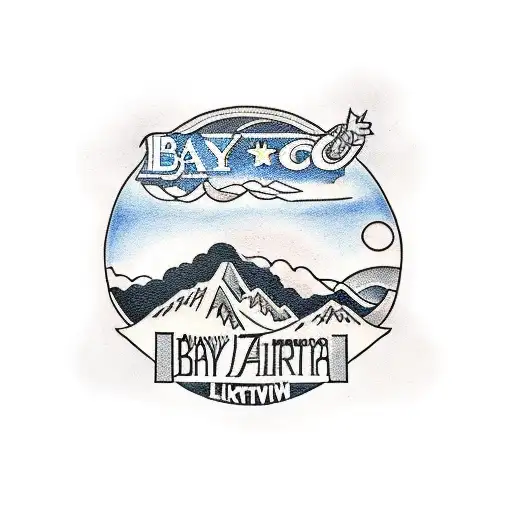 A traditional tattoo of a Bay Area skyline with Sza lyrics incorporated into the design tattoo design idea