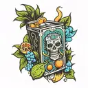 Juice box tattoo design idea