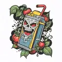 Juice box tattoo design idea