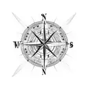 compass over a world map pointng to Australia from India tattoo design idea