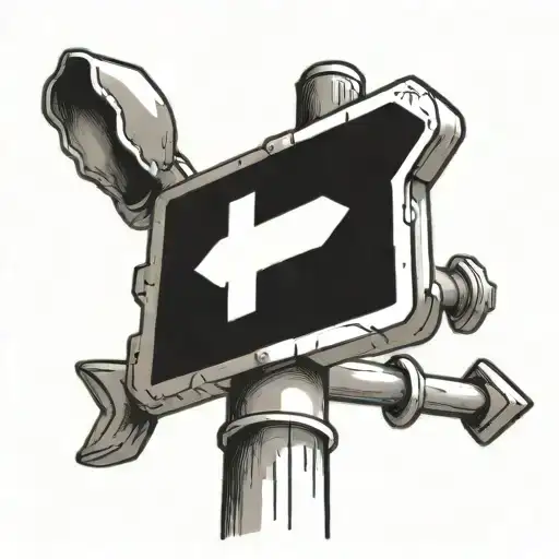 Street sign post tattoo design idea