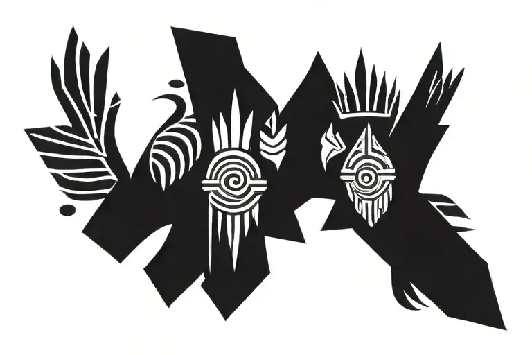 Crown black African tattoo design idea
