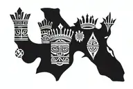Crown black African tattoo design idea