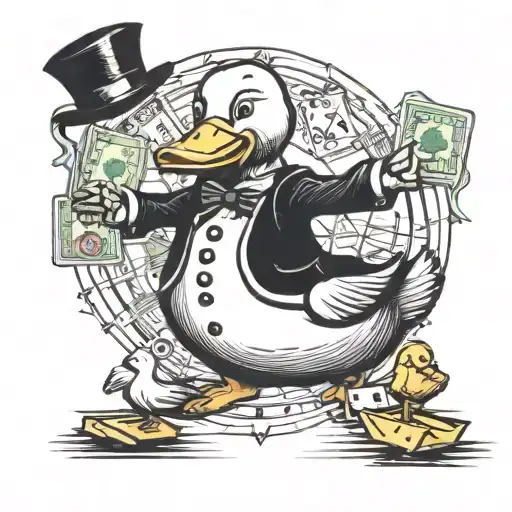 duck monopoly man tattoo design idea