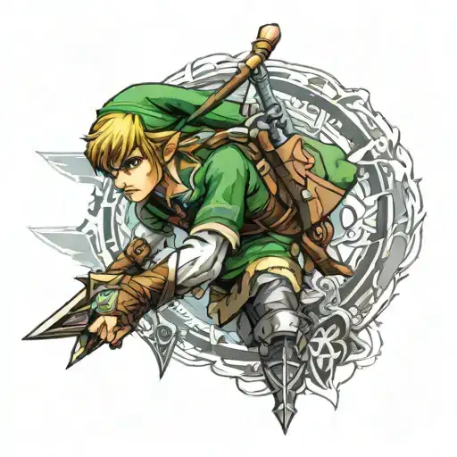 link from legend of Zelda tattoo design idea