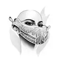maya mask 2 girl tattoo design idea