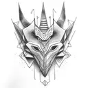 maya mask 2 girl tattoo design idea