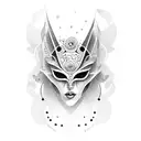 maya mask 2 girl tattoo design idea