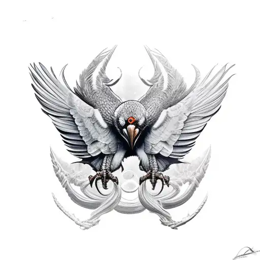 small detailed perched vulture menacing  tattoo design idea