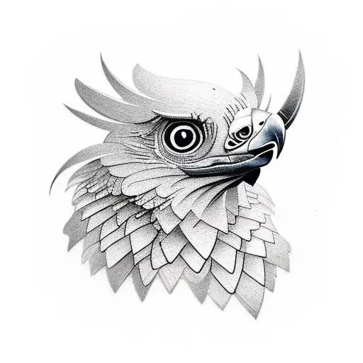 small detailed perched vulture tattoo design idea