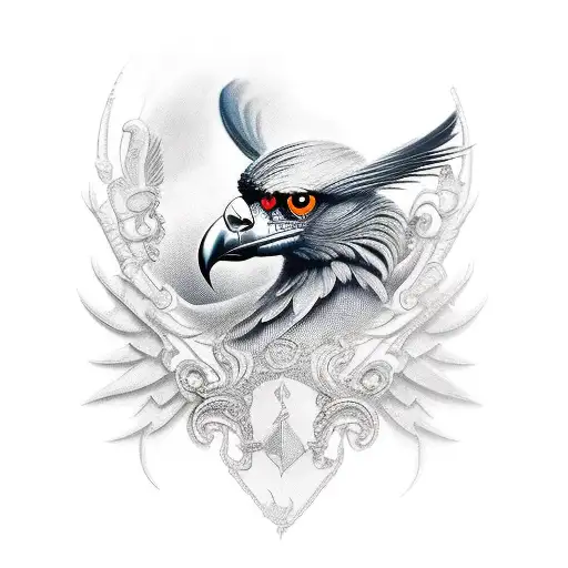 Outline Vulture Tattoo Design