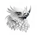 small detailed perched vulture tattoo design idea