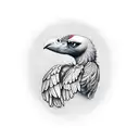 small detailed perched vulture tattoo design idea