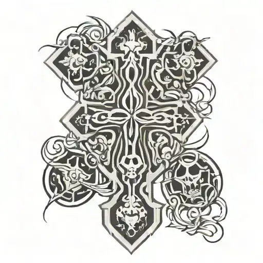 odins cross tattoo design idea