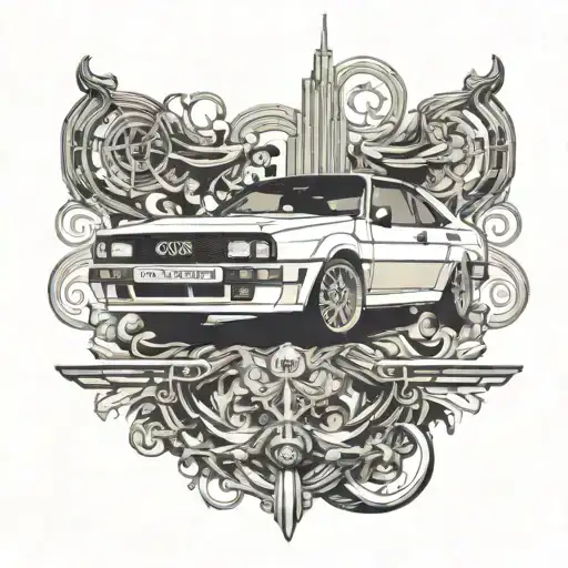 audi sport quattro tattoo design idea