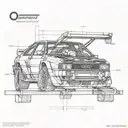 audi sport quattro construction drawing tattoo design idea