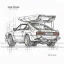 audi sport quattro construction drawing tattoo design idea