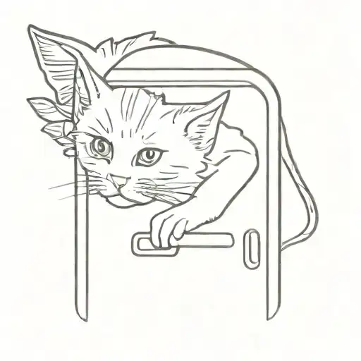 ginger tabbby in a locker  tattoo design idea