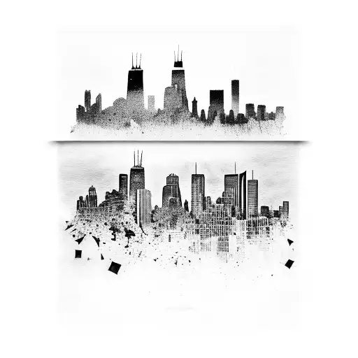 chicago skyline tattoo design idea
