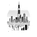 chicago skyline tattoo design idea