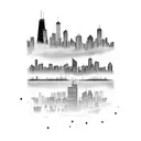 chicago skyline tattoo design idea