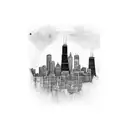chicago skyline tattoo design idea