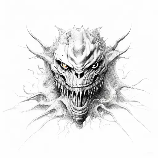 Terrorific monster tattoo design idea