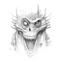 Terrorific monster tattoo design idea