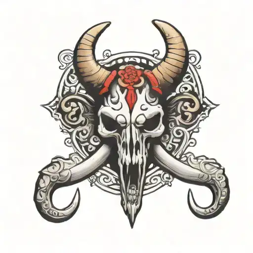 mastodon skull tattoo design idea
