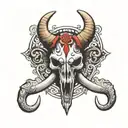 mastodon skull tattoo design idea