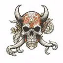 mastodon skull tattoo design idea